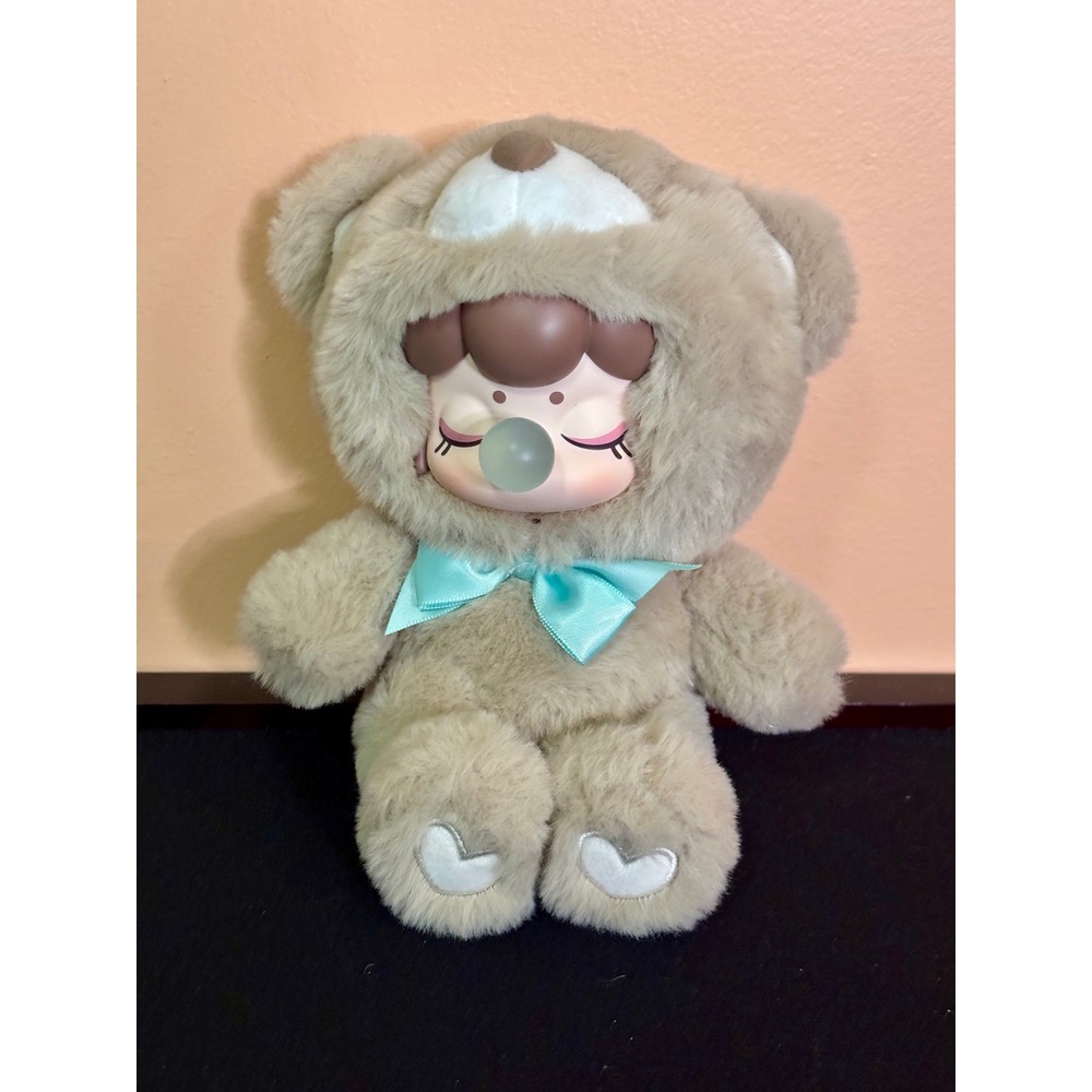 Rolife Nanci Secret Garden Series Bear Costume Plush Doll Tan Aqua Bow 8 inch